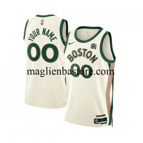 Maglia NBA Boston Celtics Personalizzate Nike 2023-2024 City Edition Bianco Swingman - Uomo